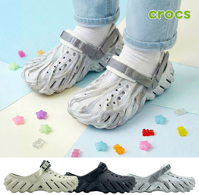 [국내매장]크록스 슬리퍼 에코 클로그 마블 남녀공용 에스투씨 액세사리