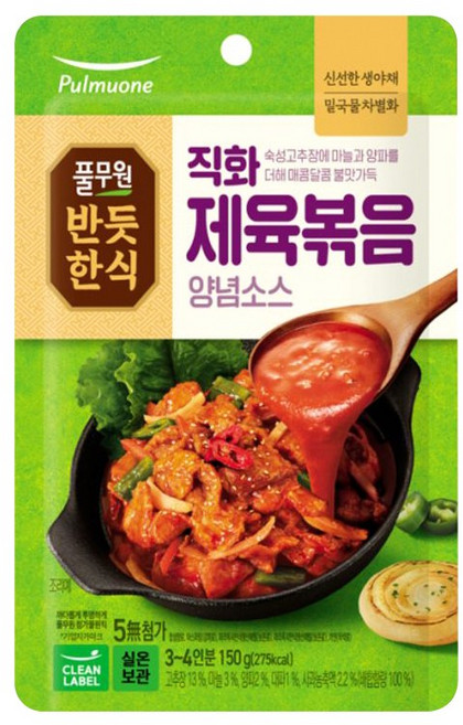 풀무원 반듯한식 직화 제육볶음 양념소스, 150g, 1개