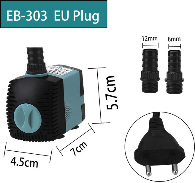 25W 물고기 플러그 매우 W 분수 어항 수중 필터 10 3 에너지 조용한 워터 연못 EU 절약 수족관 US 펌프, 10W EU PLUG, 1개
