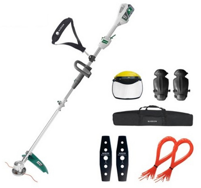 나리온 무선 전동 충전식 예초기 잔디깍는기계 42V, 배터리2개, 1개