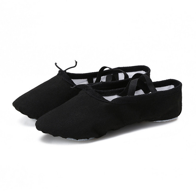 라라티나 알마 여성 성인용 학생용 스트랩 끈 발레 슈즈, 블랙