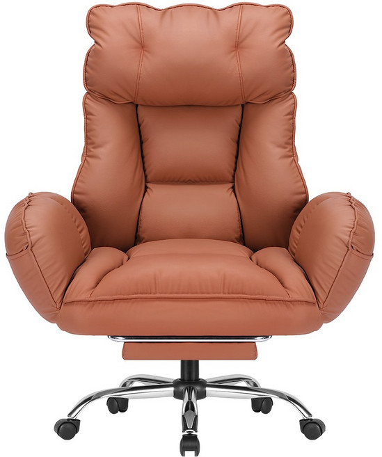 벤트론스 침대형 리클라이너 사무용 컴퓨터 의자, PU가죽_브라운