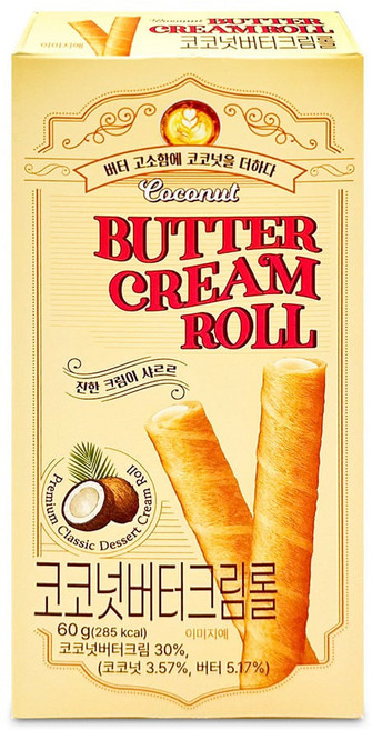 코코넛 버터크림 롤 60g 홈카페 디저트, 1개