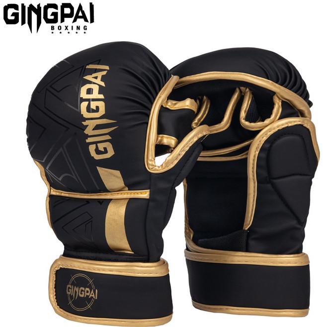 GINGPAI 종합격투기 복싱 글러브 성인 전용 MMA 트레이닝 장갑 XBMBBZ, 1세트, 골드