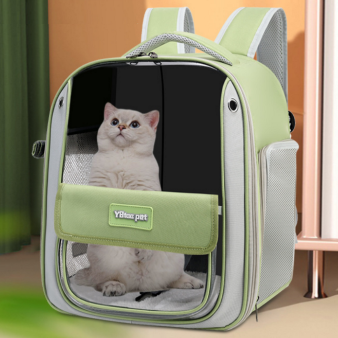 PSMK 강아지 이동가방 고양이가방 백팩, 1개, 그린