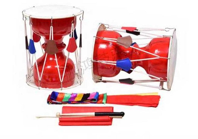 미니장구 소형 타악기 전통악기 장식용 국악 체험 3-6세 직경 20cm/길이 25cm+구성품