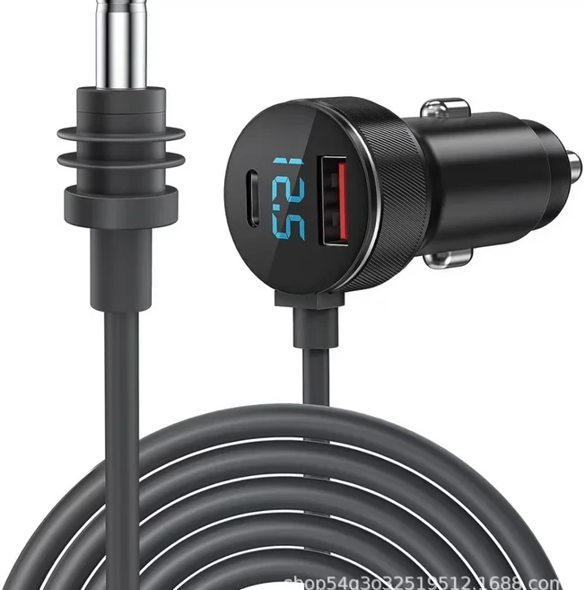 Starlink 미니 전원 케이블용 2M/3M 12V-24V 시가 라이터 어댑터-USB Type-C 포트 및 전압계가 있는 DC, 01 Black, 01 Black, 1개