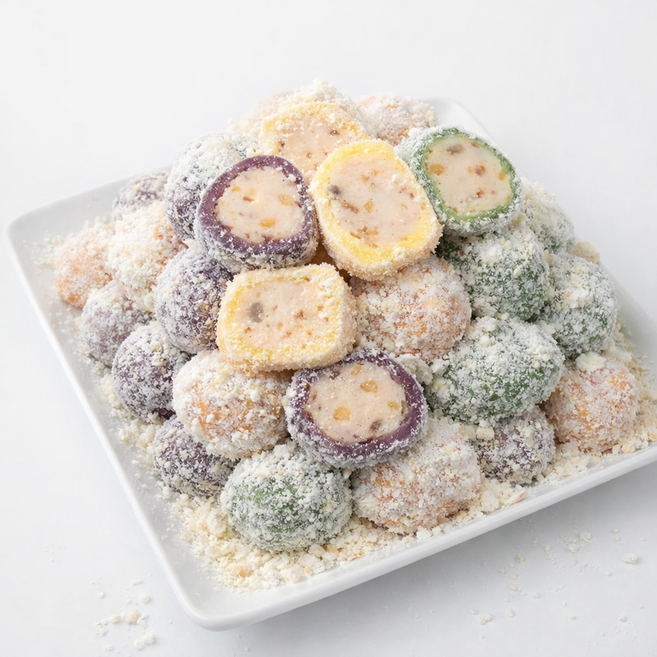 (떡DC몰) 삼색두텁떡 견과류 영양찹쌀떡 (60g30알) 굳지않는떡 자연해동떡 선물용 행사떡, 1박스, 1.8kg