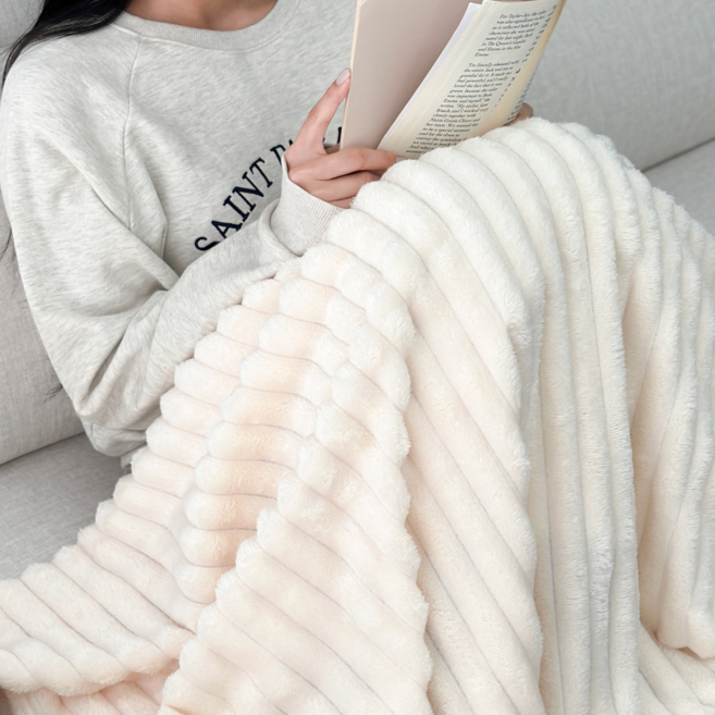 링고룸 극세사 밍크 담요 양면 물결 블랭킷