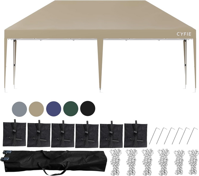 텐트 천둥천막 접이식 캐노피 천막 지붕형 몽골텐트 천막 접이식 캐노피차양막 행사용 방수 3x6, 카키