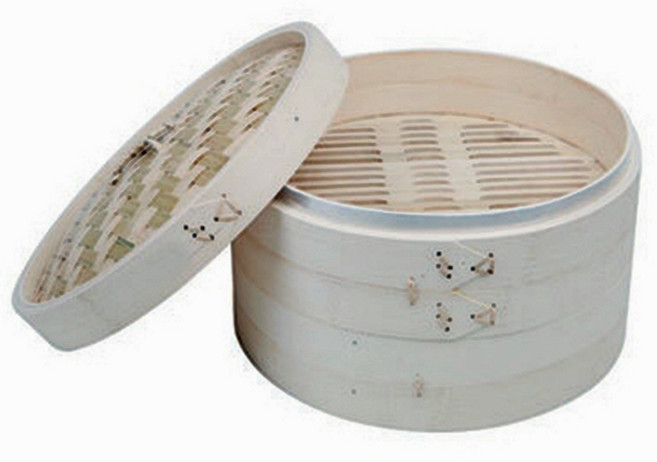 대나무 2단 만두 찜기 떡 찜통 찜판 가정 주방 중형, 1개