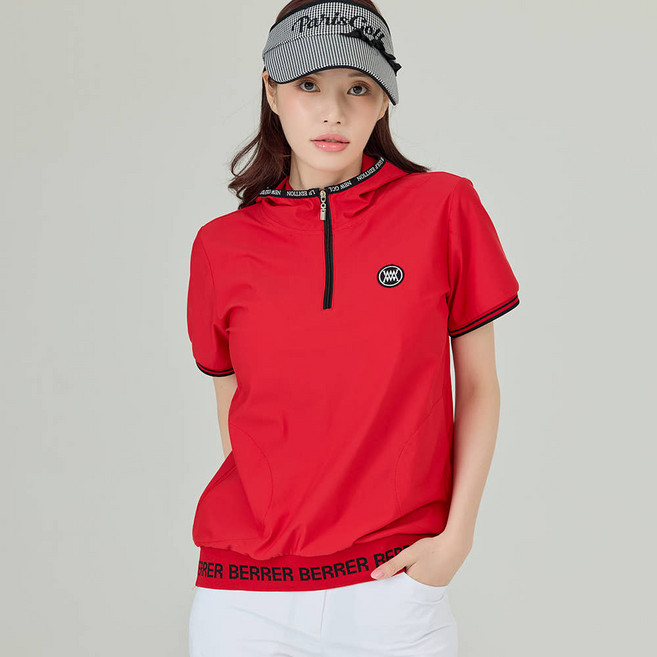 제이투제이 여성골프웨어 쿨스트레치 베러 반집업 후드티셔츠