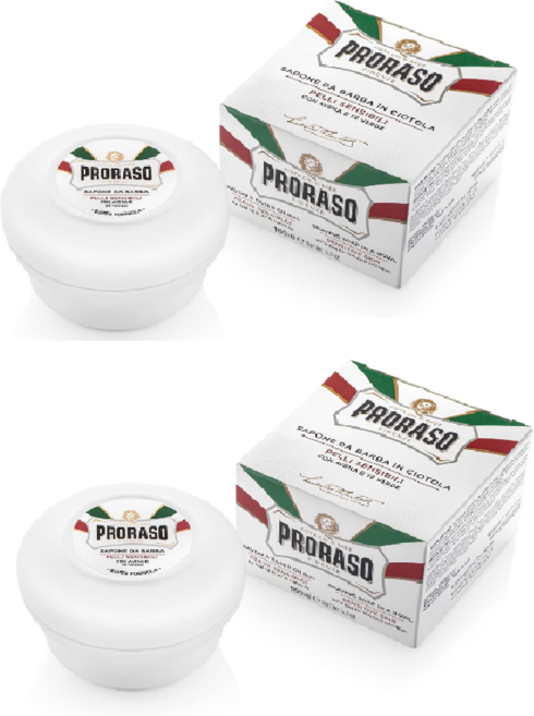 프로라소 쉐이빙 솝볼 센서티브 그린티 150ml 2팩 이탈리아 남성 거품 면도 크림 비누