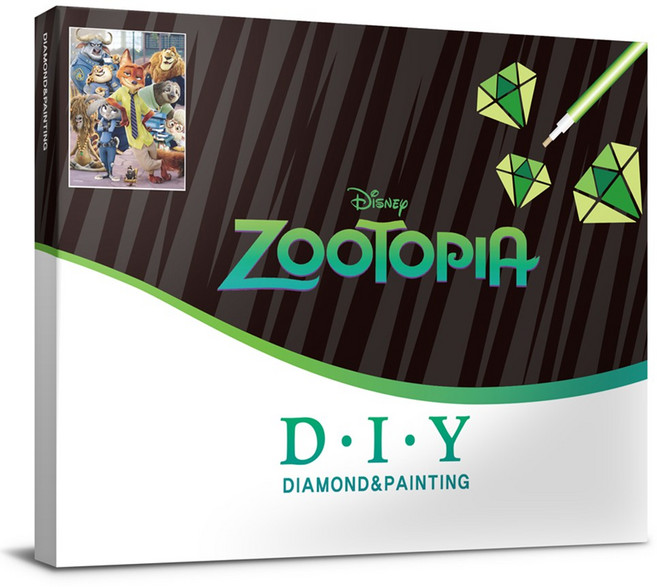 디즈니 주토피아 보석십자수 캔버스 40x50cm DBS013, 1개, 혼합