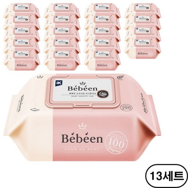베베앙 오리지널 물티슈 캡형 52평량, 52g, 100매, 260개