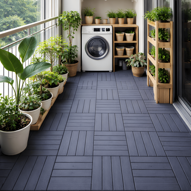 일상포인트 간편설치 조립식 베란다 데크타일, 9개, 그레이