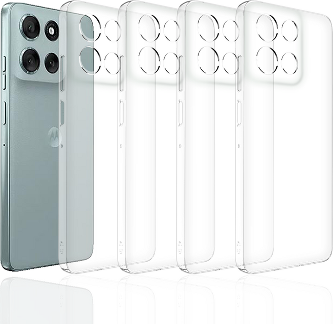 모토로라 모토 G56 5G 풀커버 슬림핏 투명 하드 케이스 4개