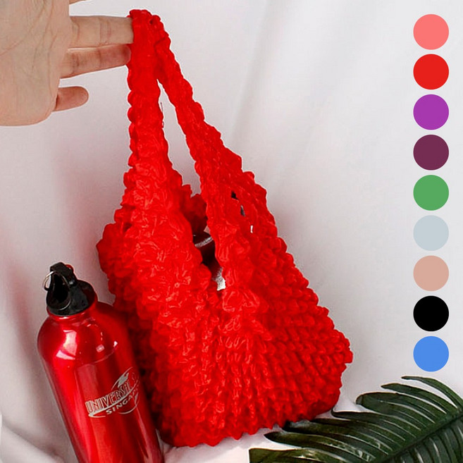 예쁜 휴대용 포켓 에코백 시장 가방 늘어나는 장바구니