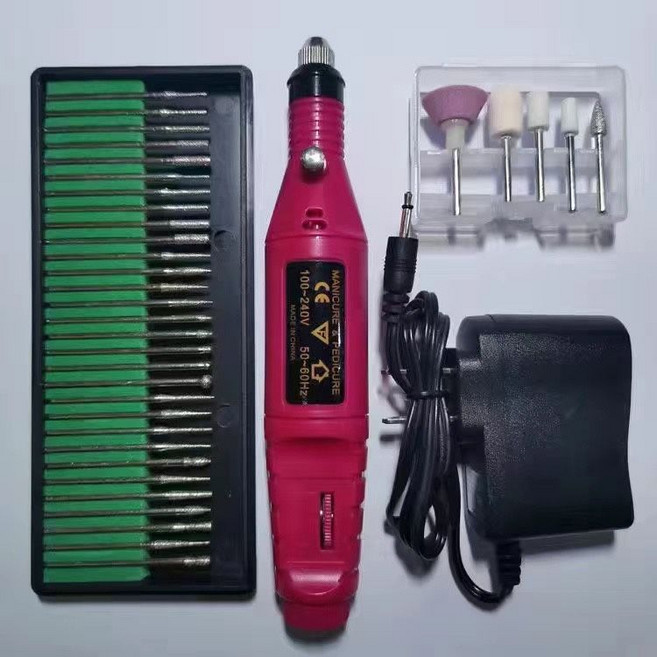 네일드릴 업소용 네일샵 세트 네일 발톱 그라인더 충전식, E. 인그레이빙(35개 헤드), 1개