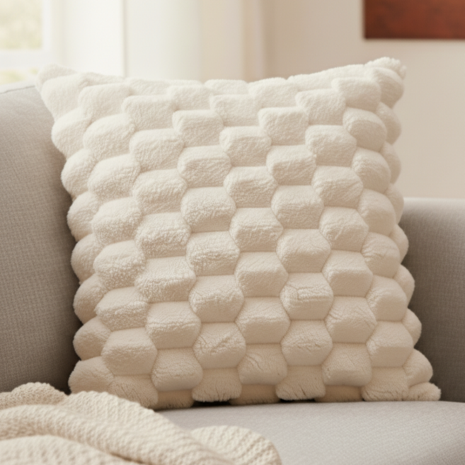 서플라이랩 북유럽 인테리어 크리스탈퍼 쇼파쿠션 솜포함, 옵션4. 밀키화이트