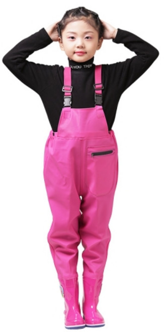 어린이 가슴장화 갯벌 해루질 체험 갯벌체험 펭귄, 230, 핑크