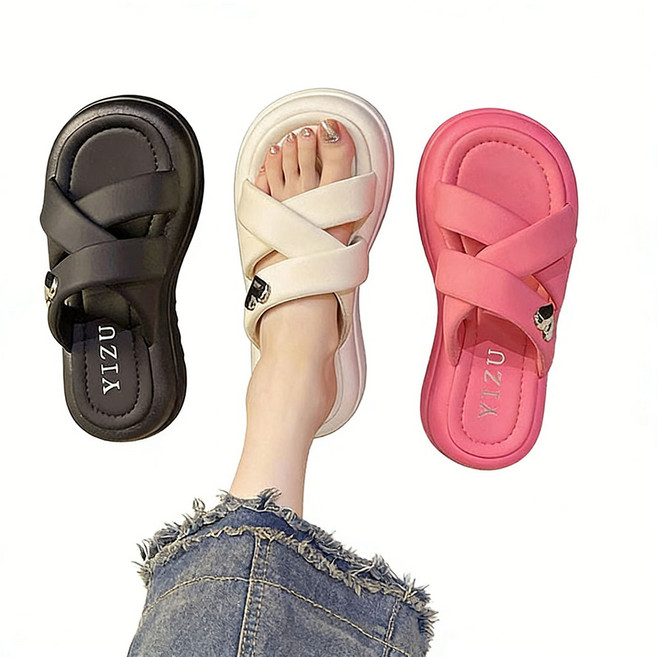 차쿠 여성 통굽 슬리퍼 편한 통굽 사무실 큐티 슬리퍼 하트 5cm