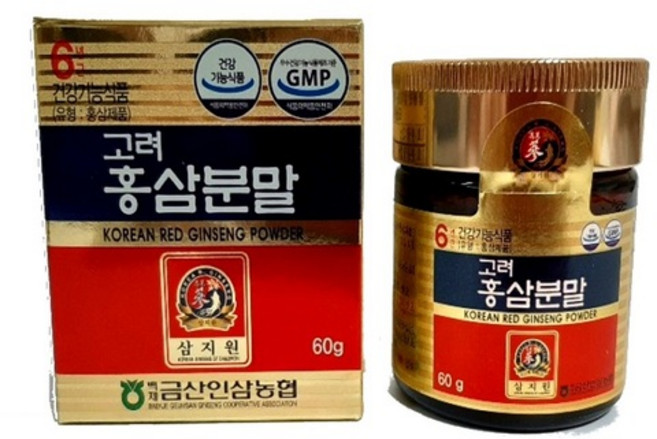 6년근 홍삼분말 60g x 2병 100% 순수 홍삼제품