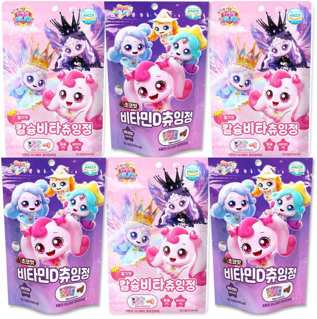 캐치티니핑 칼슘비타 츄잉정 딸기맛 + 초코맛 2종, 3세트, 52.5g