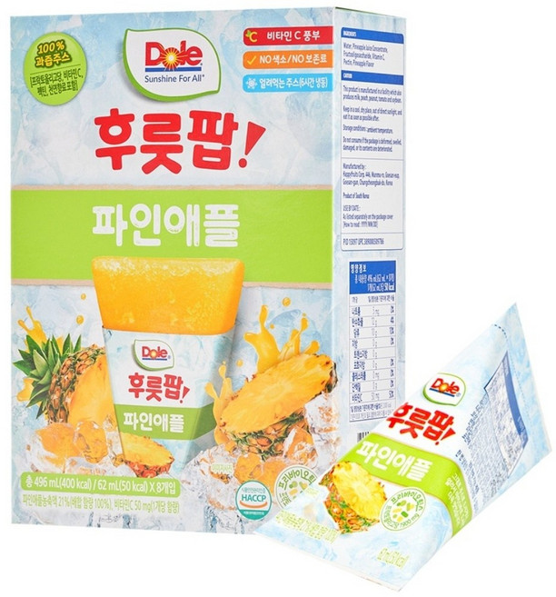 돌 후룻팝 파인애플 8p, 496ml, 1개