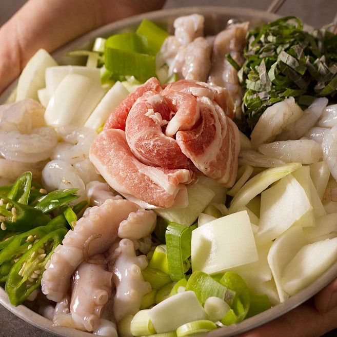 부산 낙삼새 밀키트 캠핑음식 2인분 삼겹살 낙지 새우, 1개, 800g