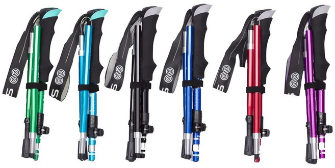 SABU 초경량 듀랄루민 등산스틱 노르딕워킹스틱 2p, 롱, 스카이블루