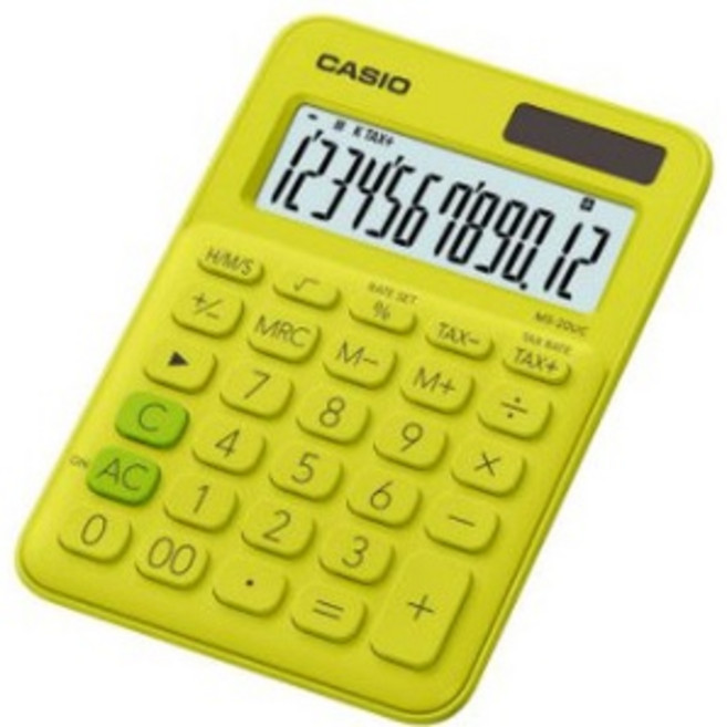 CASIO計算機 MS-20UC 12位元 原廠保固24個月, 芥末黃, 1個