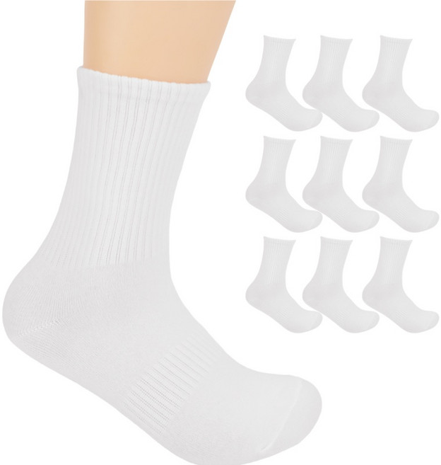 뷰티 남성용 무지 프리미엄 스포츠 밴드커버 중목 양말 10켤레