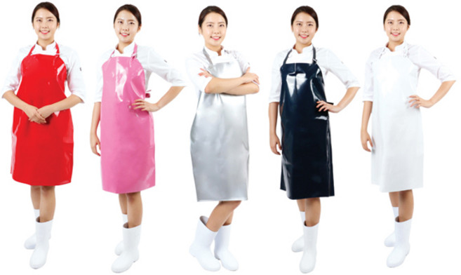 PU양면 고급방수 목걸이형 앞치마 - 중 (70x90cm), 핑크 (목걸이형) 중 (70x90cm), 1개