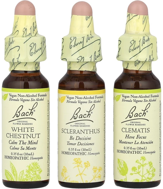 Bach 오리지널 꽃 요법 포커스 키트 Clarity of Mind 스포이트 3개 각 10ml(0.35fl oz), Bach오리지널꽃요법포커스키트ClarityofMind스 - 쿠팡
