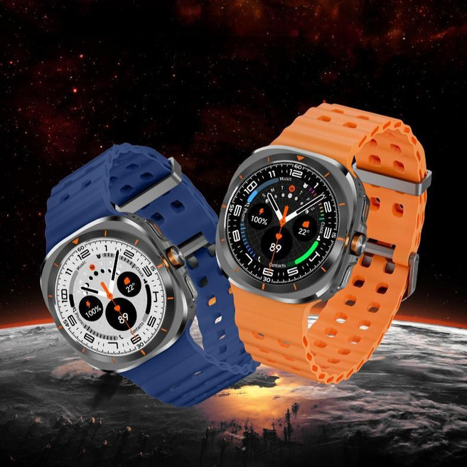 한국어지원 화창베이 Watch8 Ultra 스마트워치 블루투스 통화 심박수 건강모니터링, 중국 본토, 47MM, 블랙 [블랙 오렌지 스트랩]