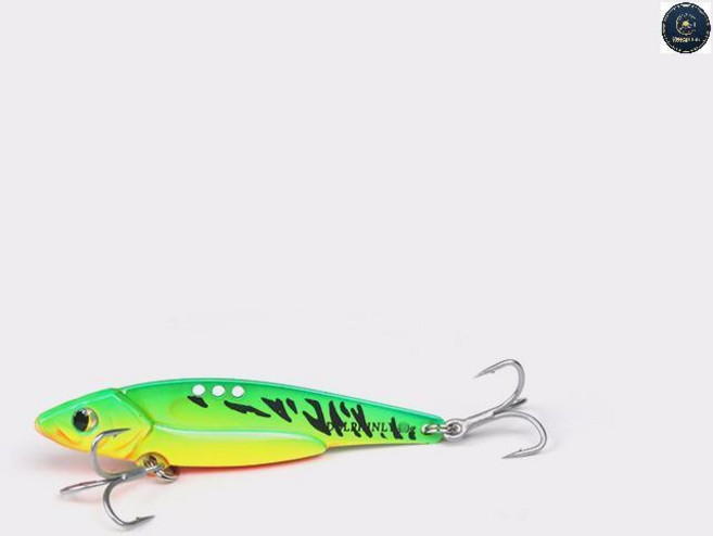 DOLPHINLY 龍牙VIB 路亞假餌 鉛包銅 金屬震動, 虎皮綠,5克, 1個
