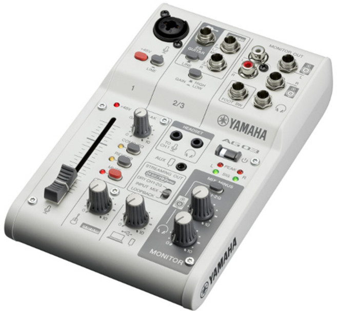야마하 오디오 믹싱 콘솔 믹서 YAMAHA Audio Mixer, AG03MK2 White