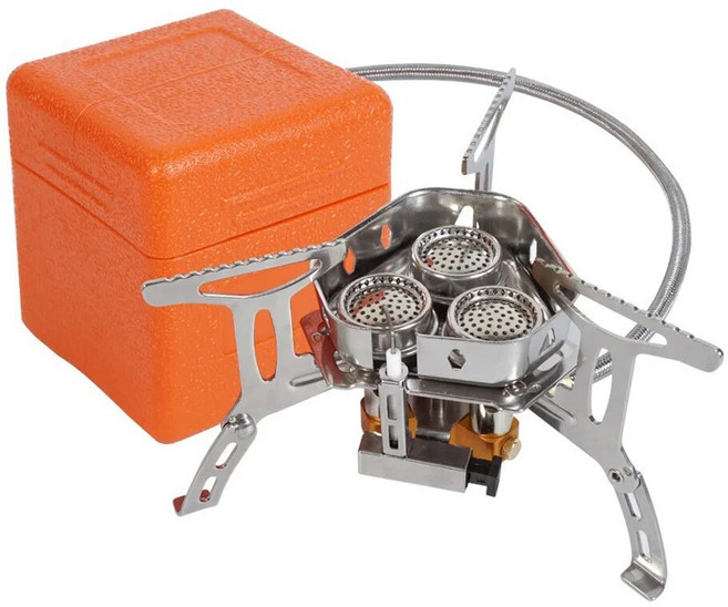 TARKA 3 헤드 가스 스토브 관광 캠핑 버너 접이식 백패킹 화로 야외 하이킹 피크닉 바베큐 요리 장비 5800W, Stove, 1개