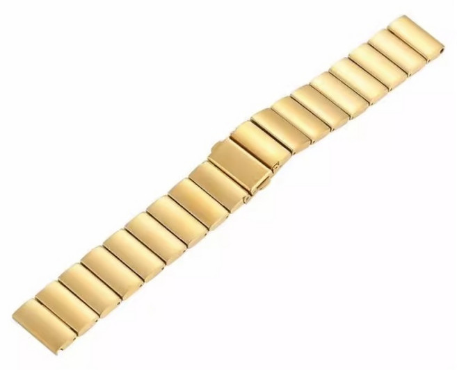 Garmin vivoactive 6 / 5 GPS 專用 20mm 不鏽鋼金屬錶帶, 金, 1個