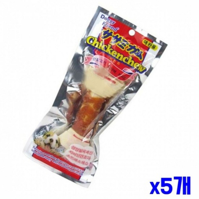 WL 반려견간식 치킨츄 1P x5개 반려견껌 강아지간식껌 훈련용간식 대형견껌, 없음