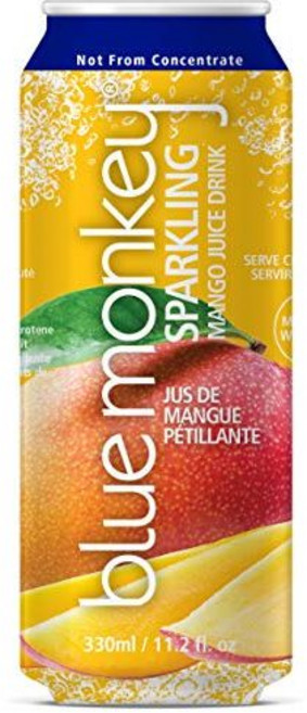 Blue Monkey Sparkling Mango Juice - Real Fruit Juice No Sugar Added All Natural Lightly Carbon, 망고, 330ml