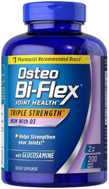 Osteo 오스테오 바이 플렉스 트리플 스트렝스 MSM + D3 200정, 1개