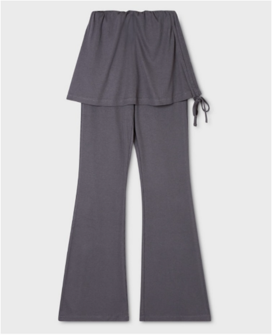 후아유 Skirt Layered Pants (CHARCOAL)