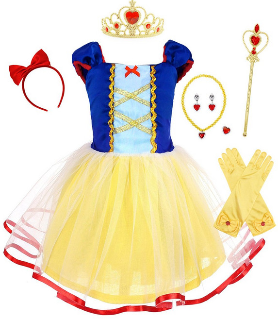 미니 백설공주 원피스 + 6종세트 여아 아동 어린이 할로윈 생일잔치 드레스 등원룩 어린이집옷 데일리 공주원피스 드레스