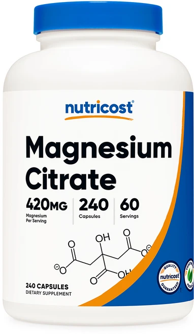 뉴트리코스트 마그네슘 시트레이트 420mg 240캡슐 1병, 1개, 240정 - 쿠팡