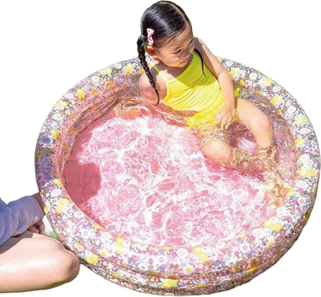 遮陽棚充氣戲水池 戶外可折疊小孩加厚玩具球池, 58427香檳菊軟底水池 0.71kg, 1個
