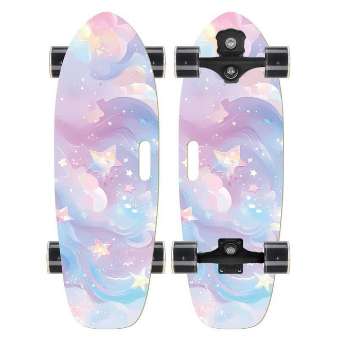 S5彈簧橋陸地衝浪板 兒童專業滑板 青少年四輪免蹬滑板 【不含大禮包】, 裂變,32英寸閃光輪【不含大禮包】, 1個