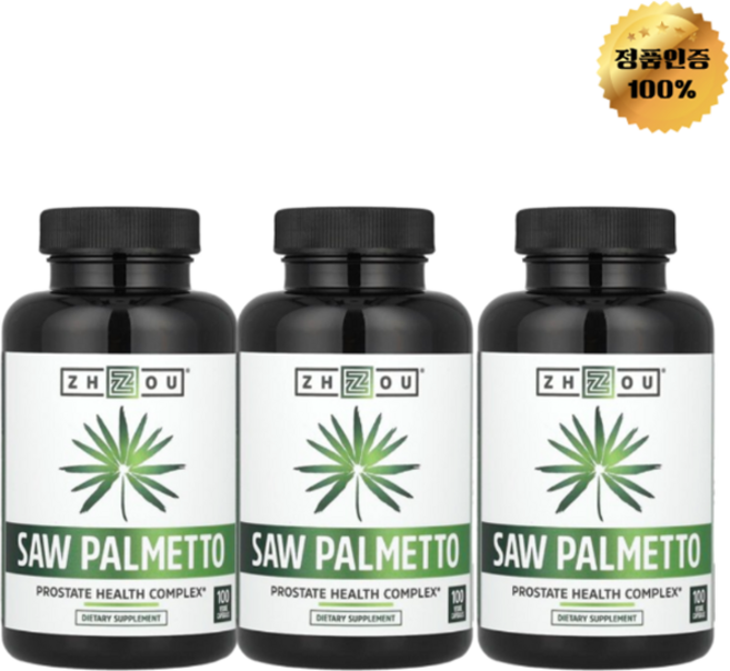2+1 조우뉴트리션 쏘팔메토 전립선 건강 복합체 캡슐 100정, 3개
