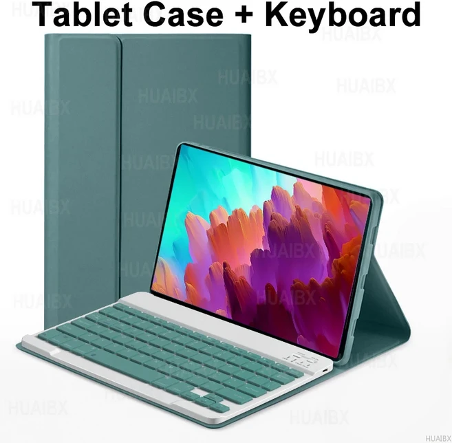 레노버 샤오신 패드 프로용 케이스 분리형 키보드 커버 탭 P12 용 12.7 인치 TB-371FC, 04 Ukrainian keyboard, 08 Dark Green A